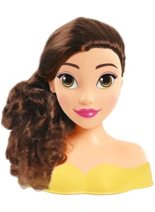 ديزني برنسيس رأس تصفيف الشعر المصغر بيل من ديزني الجميلة والوحش مع فرشاة شعر – دمية شعر مكونة من قطعتين للعب التخيلي للأطفال من عمر 3 سنوات فما فوق – لعبة تصفيف شعر إبداعية - Image 5